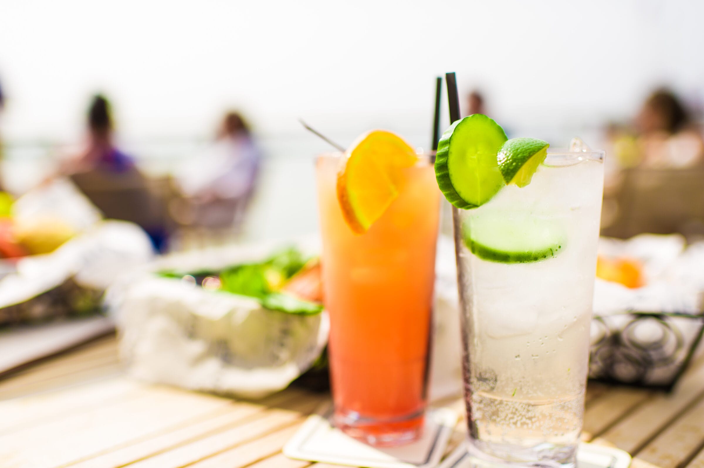 Two tropical cocktails