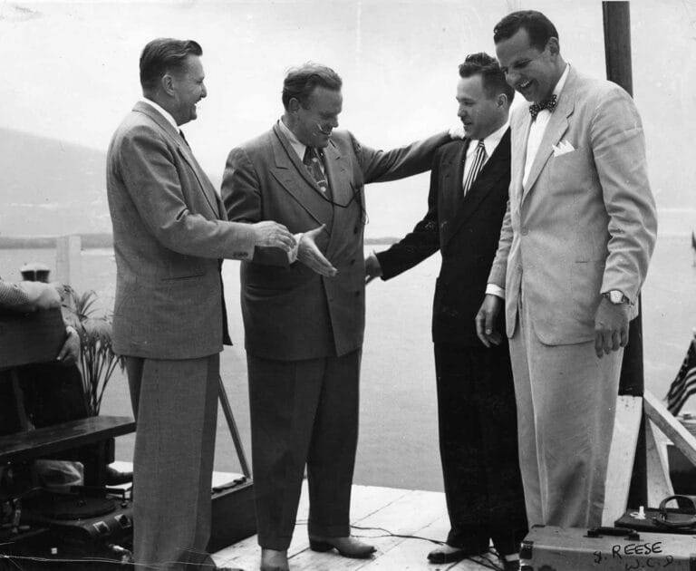 Men Shaking Hands at The Edgewater in the 1950s
