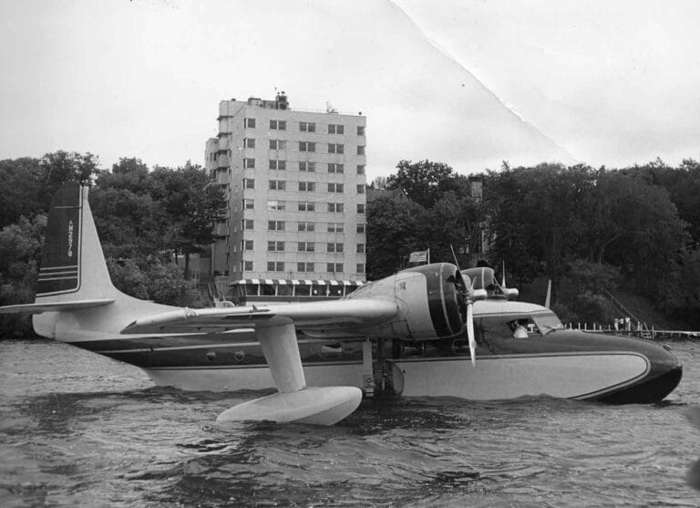 Plan landing on lake Mendota at The Edgewater