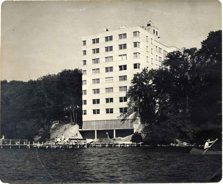 View of The Edgewater Hotel in the 1950s