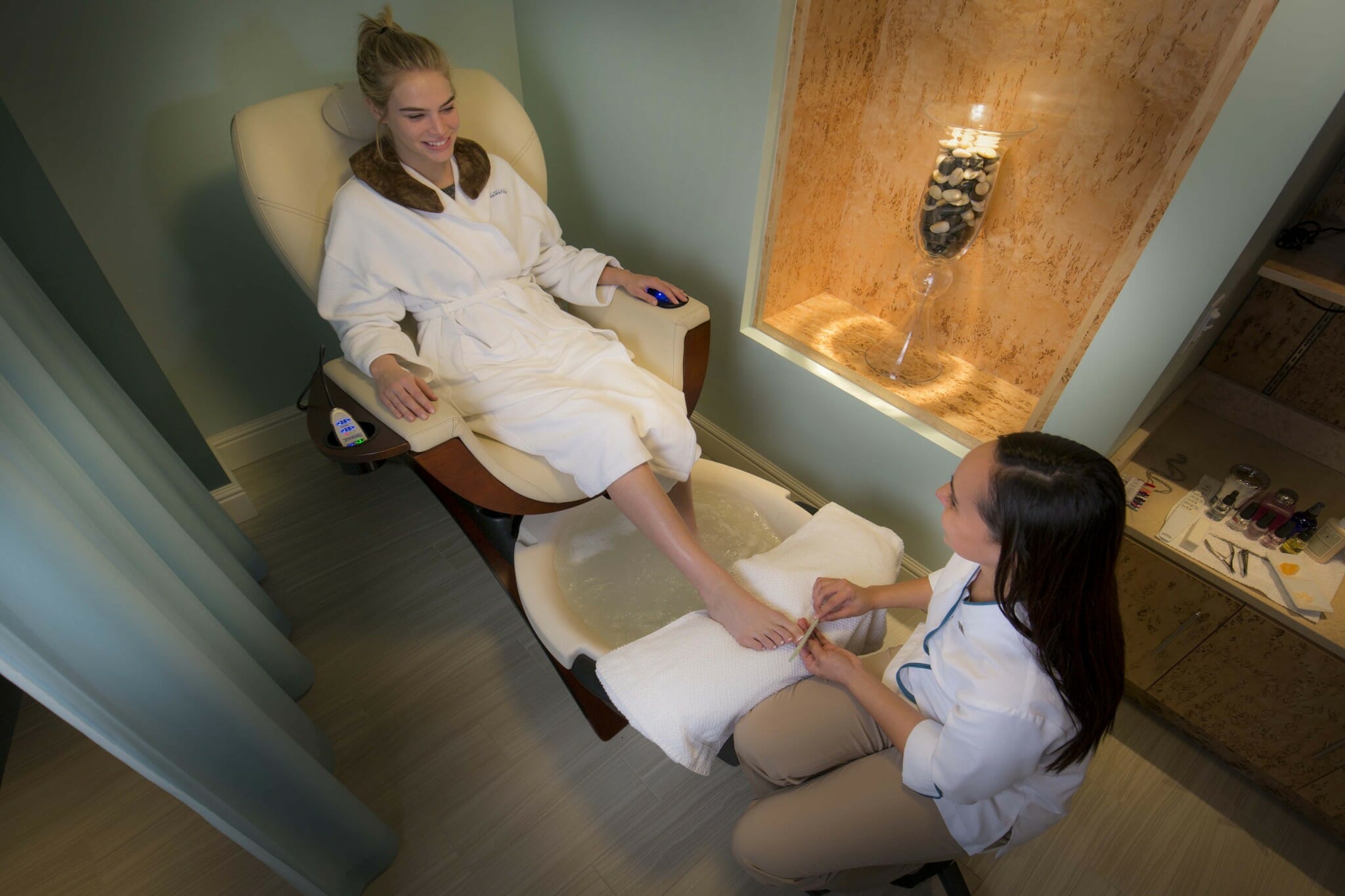 Person Receiving Pedicure at The Edgewater Spa