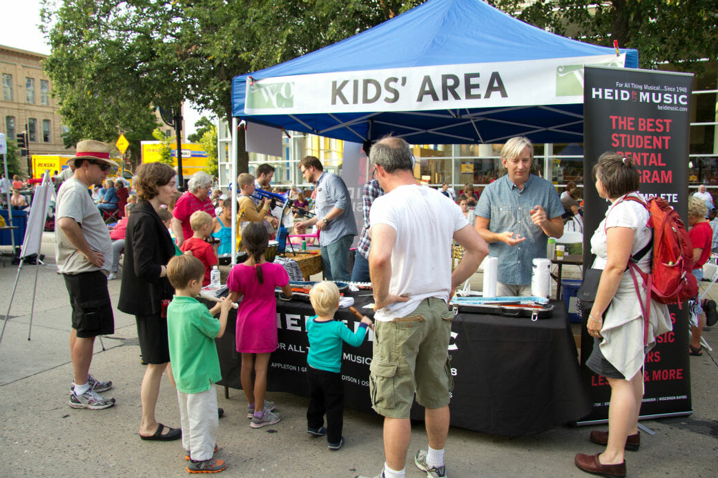 Concerts on the Square offers kids and parents a fun place to hang out while soaking up some classical music. (Photo credit: Wisconsin Chamber Orchestra)