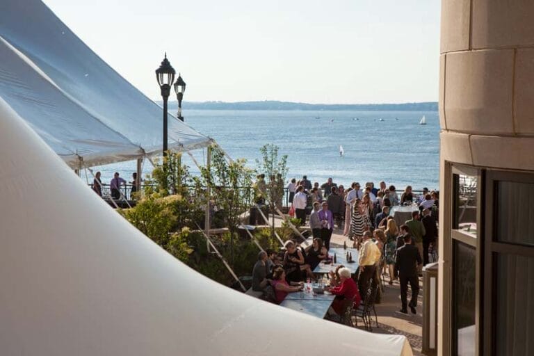 Event on Grand Plaza, Lake Mendota in Background
