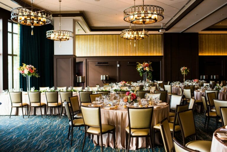 Table Settings in Event Space at The Edgewater