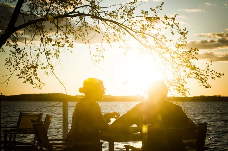 People Outside Looking Out Towards Lake Mendota