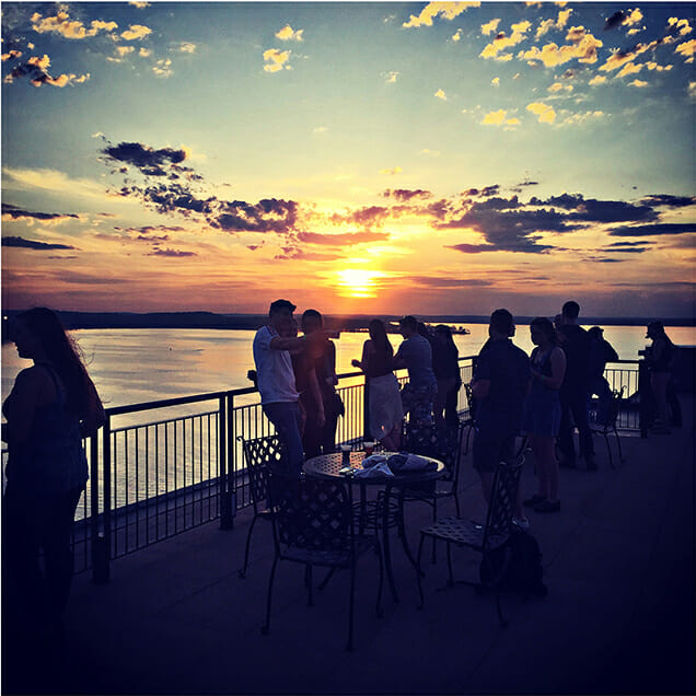 People Watching Sunset Over Lake Mendota