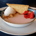 Strawberry Panna Cotta with Lemon Sorbet