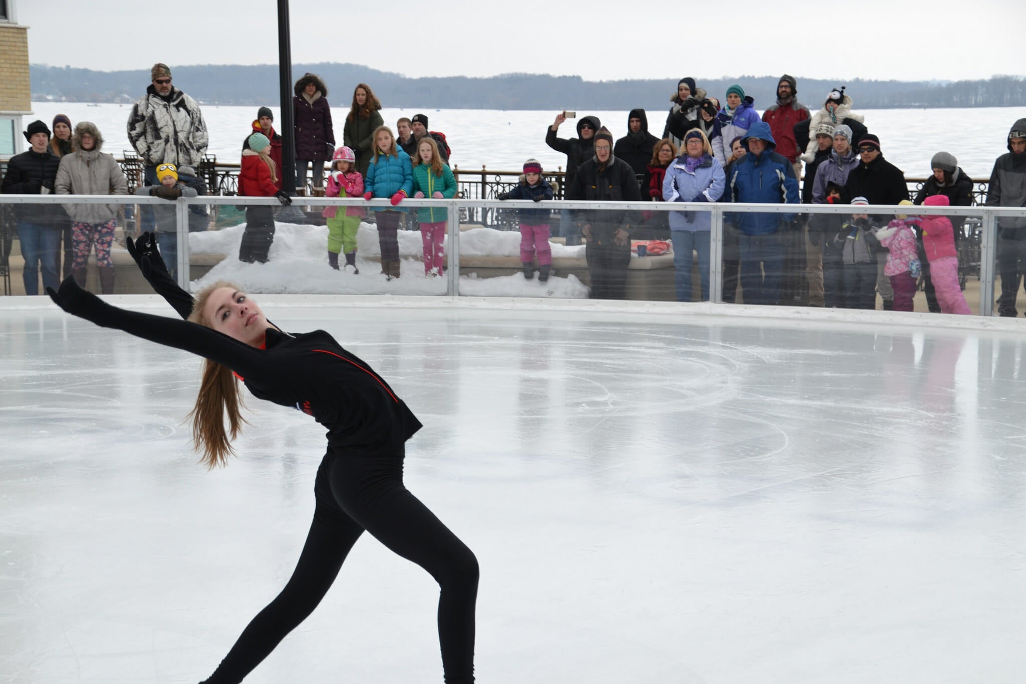 Person Ice Skating at Edgewater Ice Rink