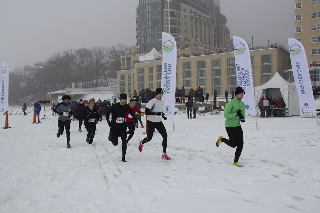 People Running on Lake Mendota, Frozen Assets Festival